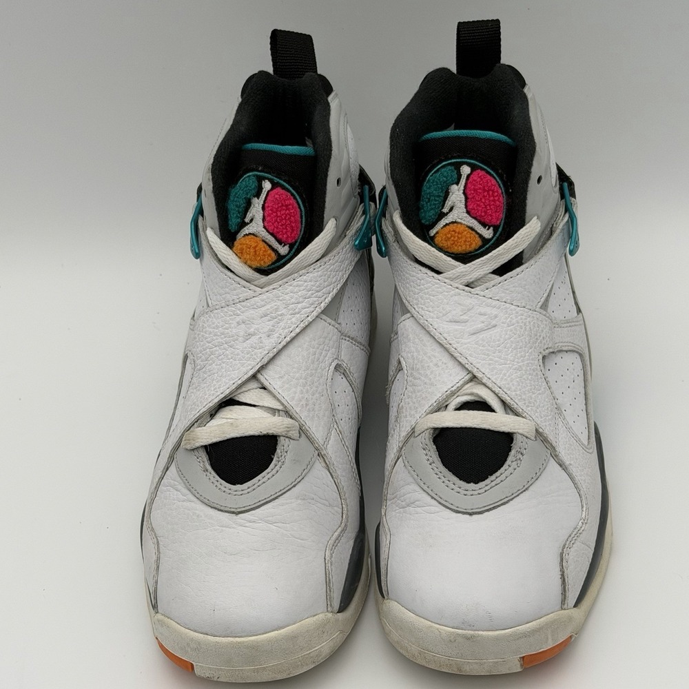 Air Jordan 8 Retro GS South Beach White Turbo Green 305368-113 Size 6Y Women 7.5 - Picture 5 of 14